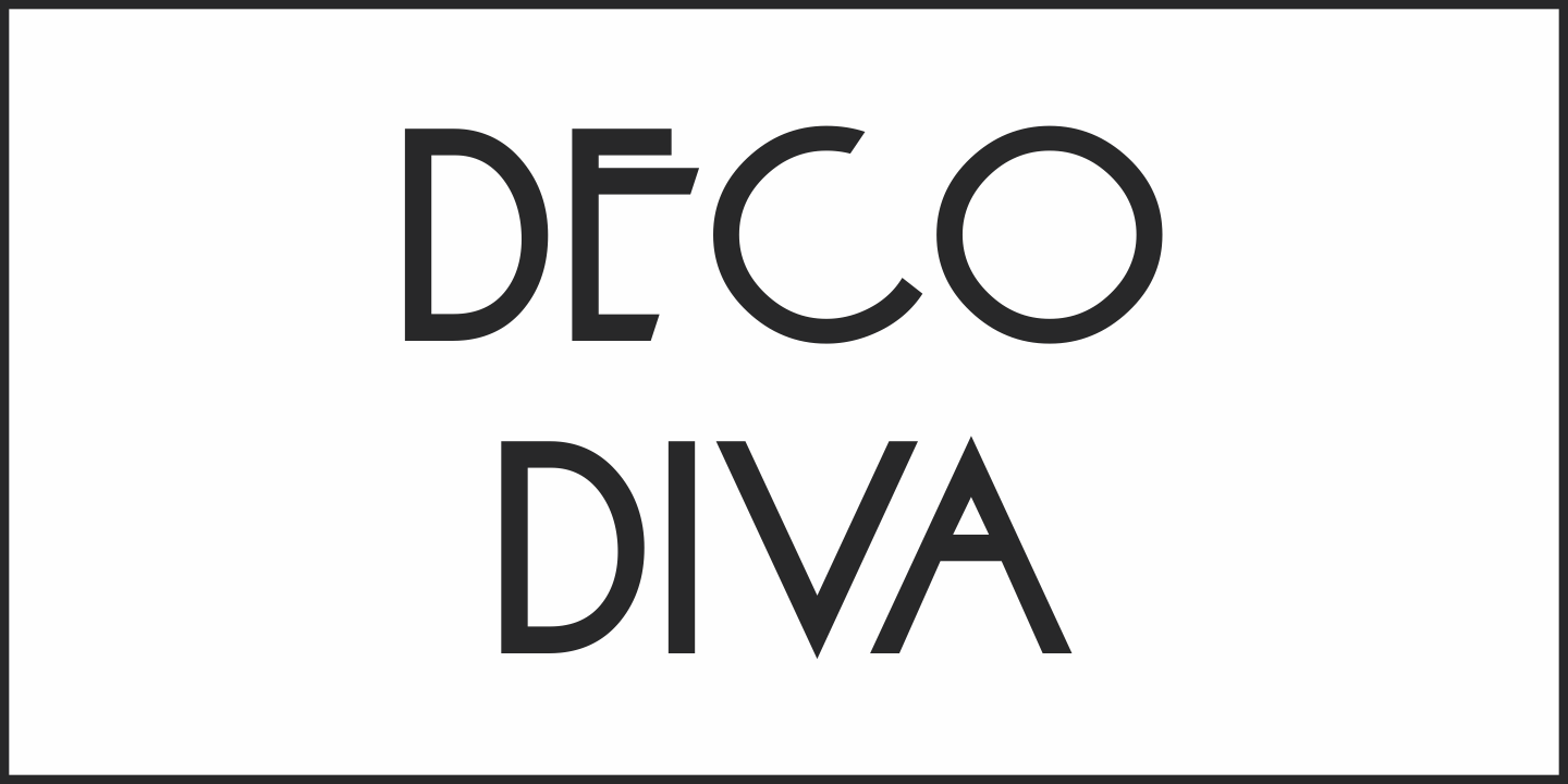 Przykład czcionki Deco Diva JNL Oblique